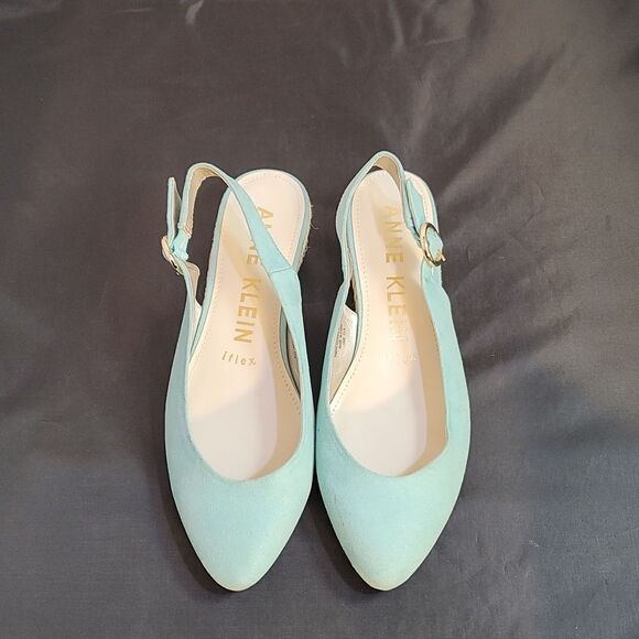 BRAND NEW ANNE KLEIN ESPADRILLE WEDGE SUEDE FLAT PUMP - Picture 3 of 16